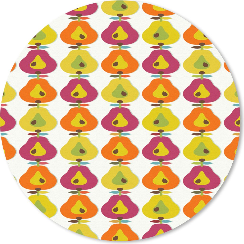 MuchoWow Mauspad Mousepad Retro - Design - Birne - Obst 40x40 cm - Mousepads - Maus Mat - Pad - Mausunterlage - Schreibtisch Accessoires