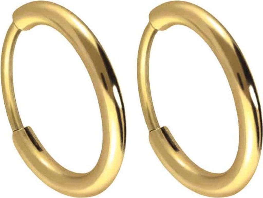 Titan Ohrclicker Creolen Gold Innendurchmesser: 10mm + Designstärke: 1,6mm