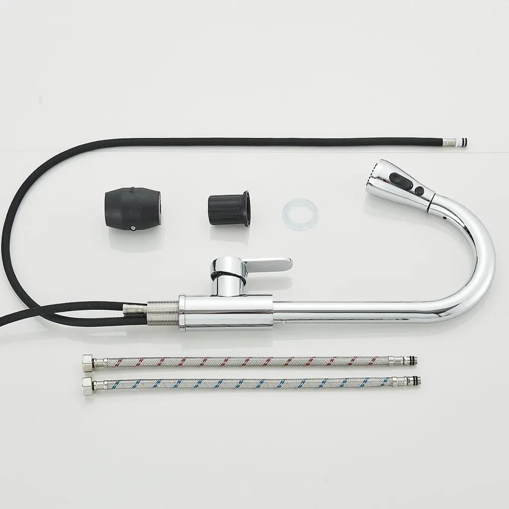 Robinet Cuisine Blanc Extractible Idéal pour Grand Évier et Vaisselle - 5
