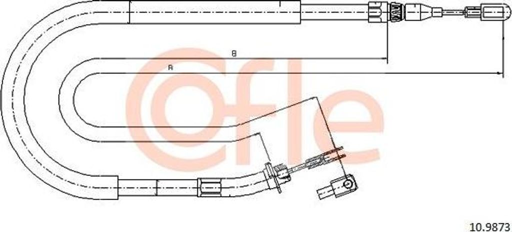 COFLE 10.9873 Seilzug, Handbremse OE 2D0609721 kompatibel mit Sprinter