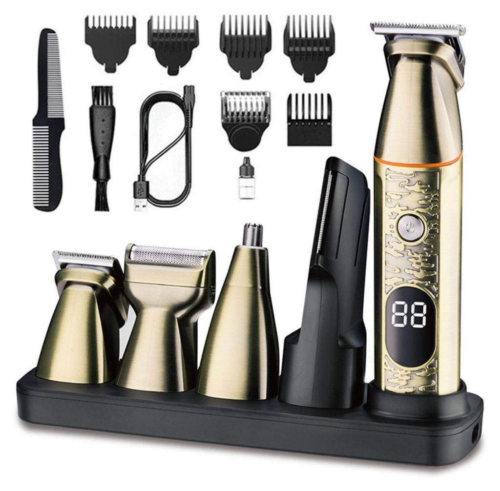 INF Kabelloser Metall Haarschneider 5-in-1 6.7cm aus Edelstahl IPX7 Reise