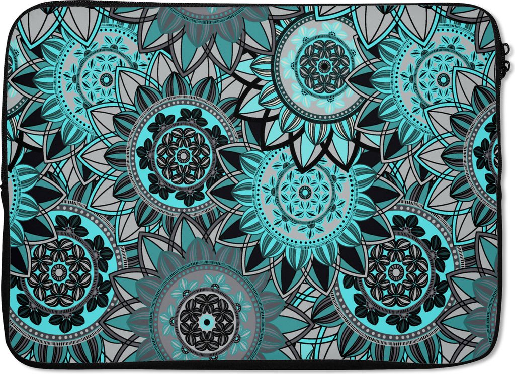 MuchoWow Laptop Hülle 14 ZollMandala - Blumen - Entwurf Laptoptasche - Laptoptasche - Stoßsicher - Schutzhaube