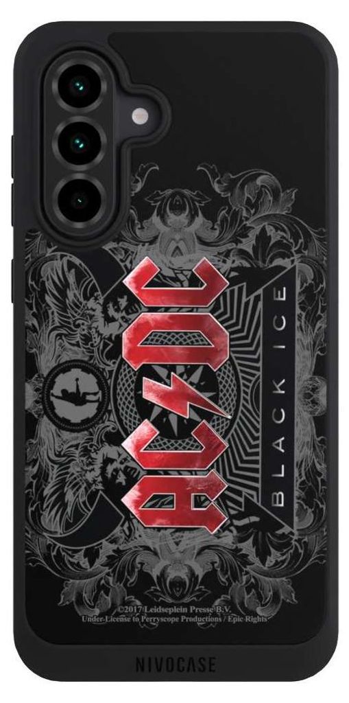 NIVOCASE Handyhülle für Samsung Galaxy A36 5G Hülle NIVOpure Case Schwarz ACDC Black Ice Fanartikel