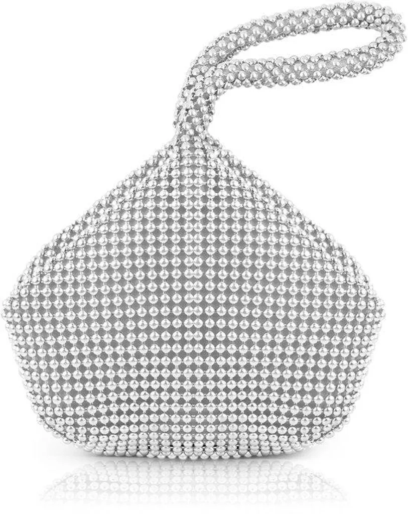 Pochette de soirée scintillante souple avec cordon de serrage sécurisé