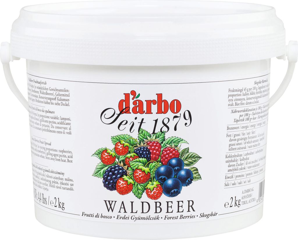Food-United WALDBEEREN-FRUCHTAUFSTRICH 2kg im Vorrats-Eimer Produktbild 