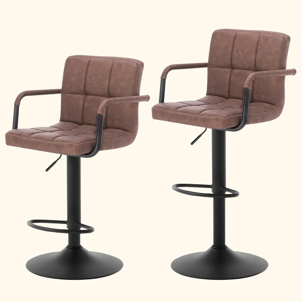 Tabouret de bar pour îlot central vert clair confortable et ajustable - 45cm