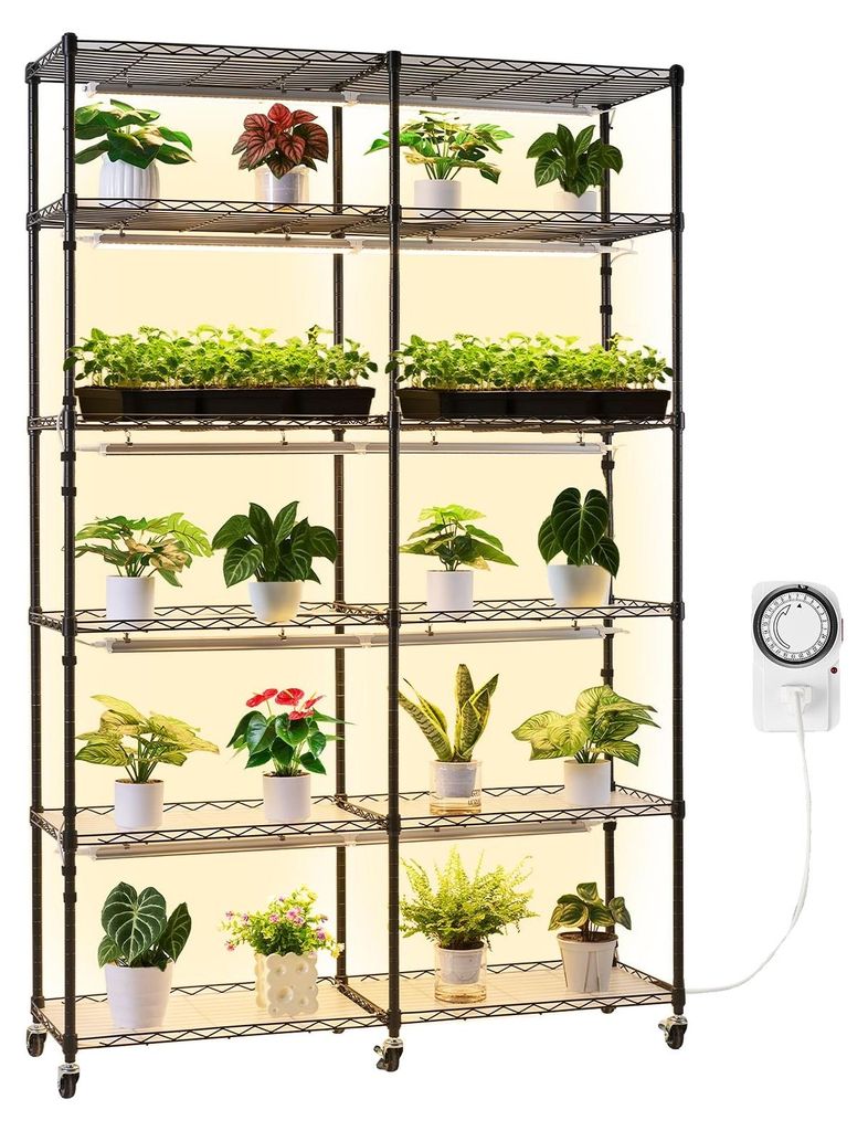 Étagère à plantes VEVOR avec lampe de culture, support à Image du produit 