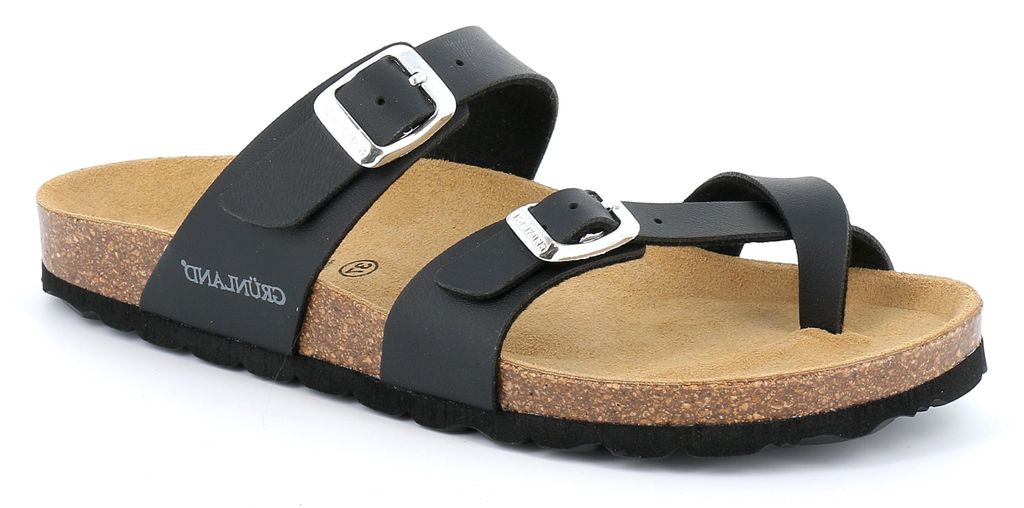 GRUNLAND SARA CB4322 Damen-Korkpantoffeln, schwarz, Größe 1: 39