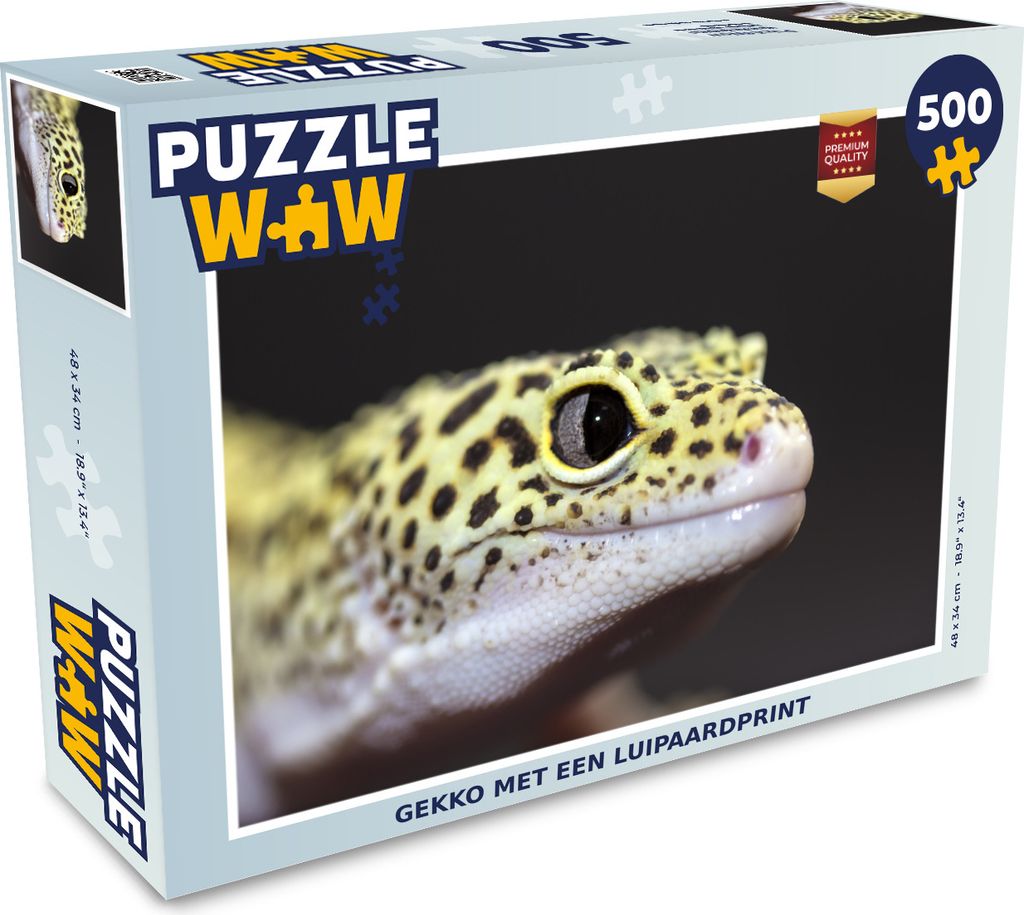 MuchoWow Puzzle 500 Teile Gecko mit Leopardenmuster - 500 Teile - Kinder - Selberbauen - Puzzlespiele