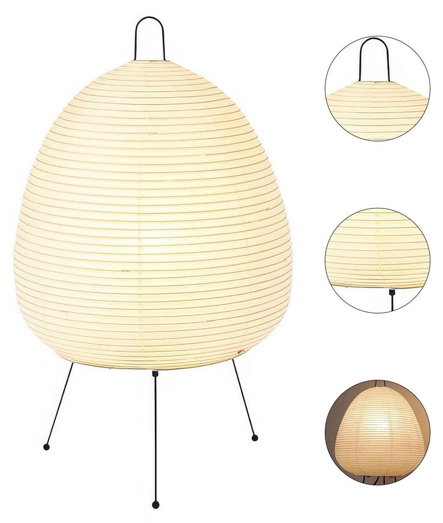 Himmel Reispapier Tischlampe, 3000K Birne eingeschlossen in handgefertigte runde japanische Akari Lampen Weiße Papier Laterne Schreibtischlampe