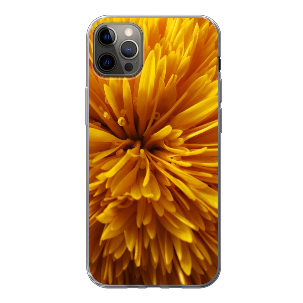 MuchoWow Handyhülle Schutzhülle Hülle für iPhone 13 Pro Max Löwenzahn - Gelb - Abstrakt Silikon Softcase Handy Hülle - Mobiltelefon