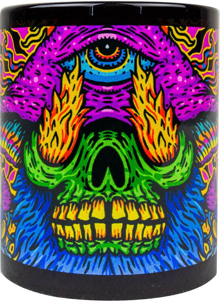 PSYWORK Fluo Cup Neon Motiv Tasse "Mushroom Earth Troll"