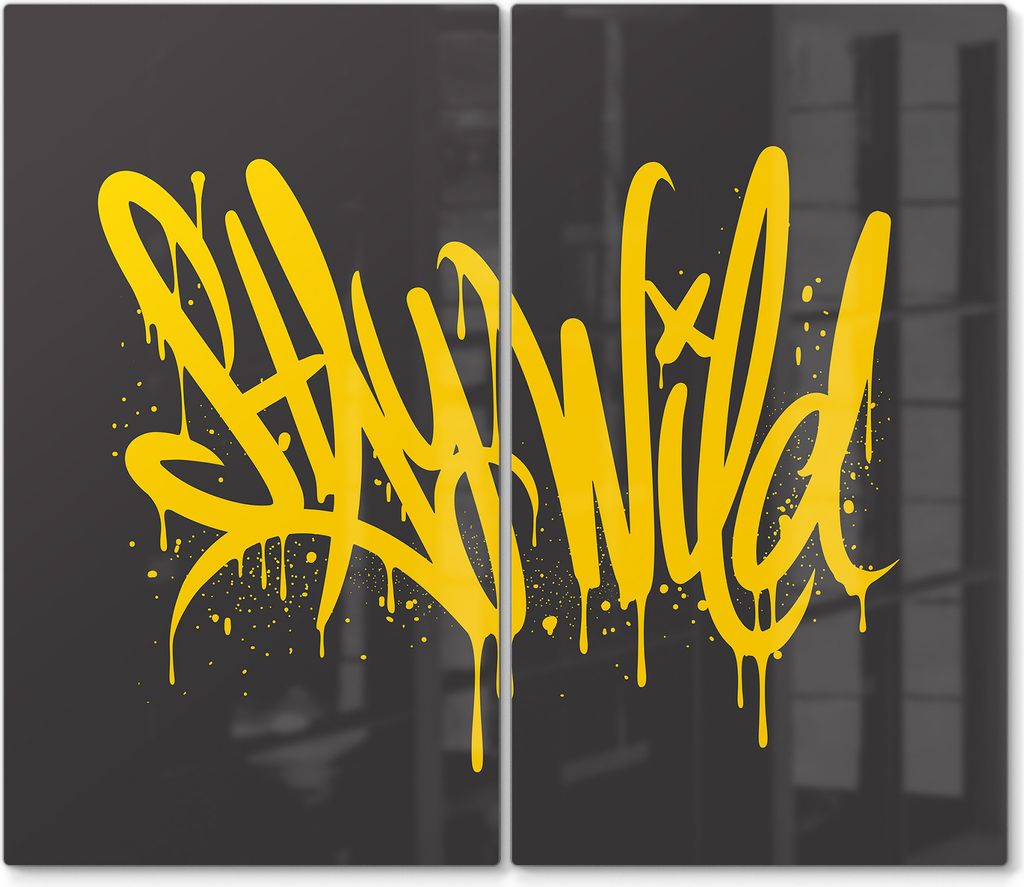 DEQORI Herdabdeckplatte Glas 2-tlg 'Wilde Straßenkunst' Abdeckplatte Küche Glaskeramikkochfeld Herd