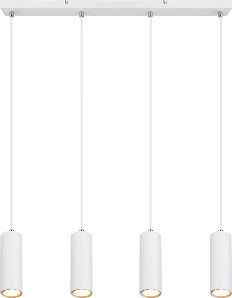 Suspension Blanche 4 Lumières GU10 en Métal Globo Lighting Design Scandinave