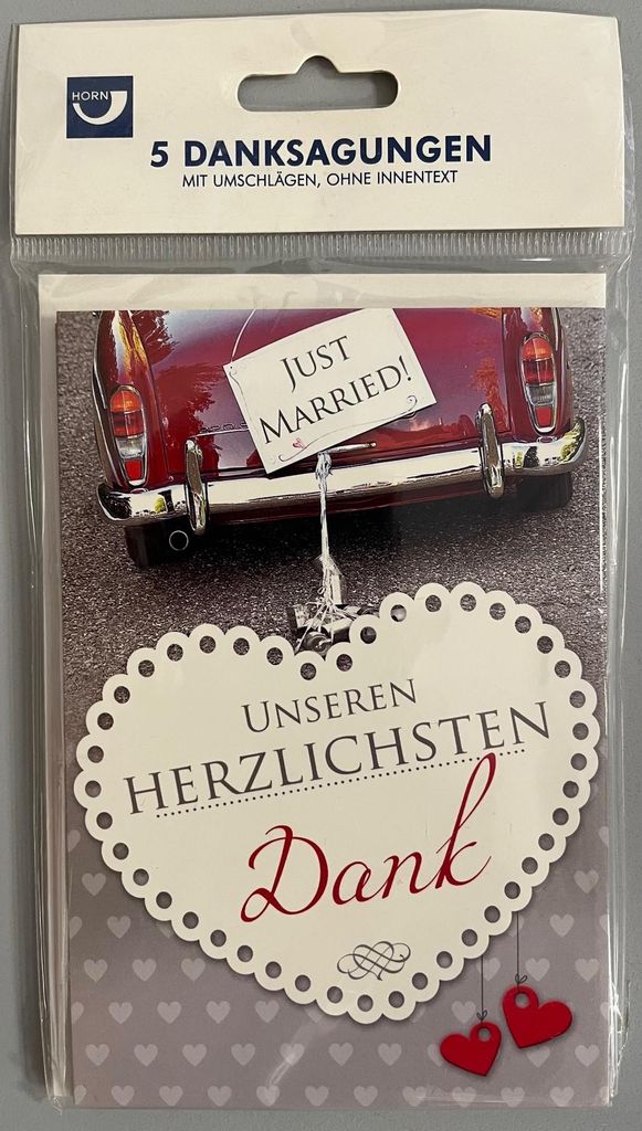 Kopie von Danksagungen zur Hochzeit Vermählung 5 Danksagungskarten mit 5 Umschlägen im Beutel Mehrstückpackung #1