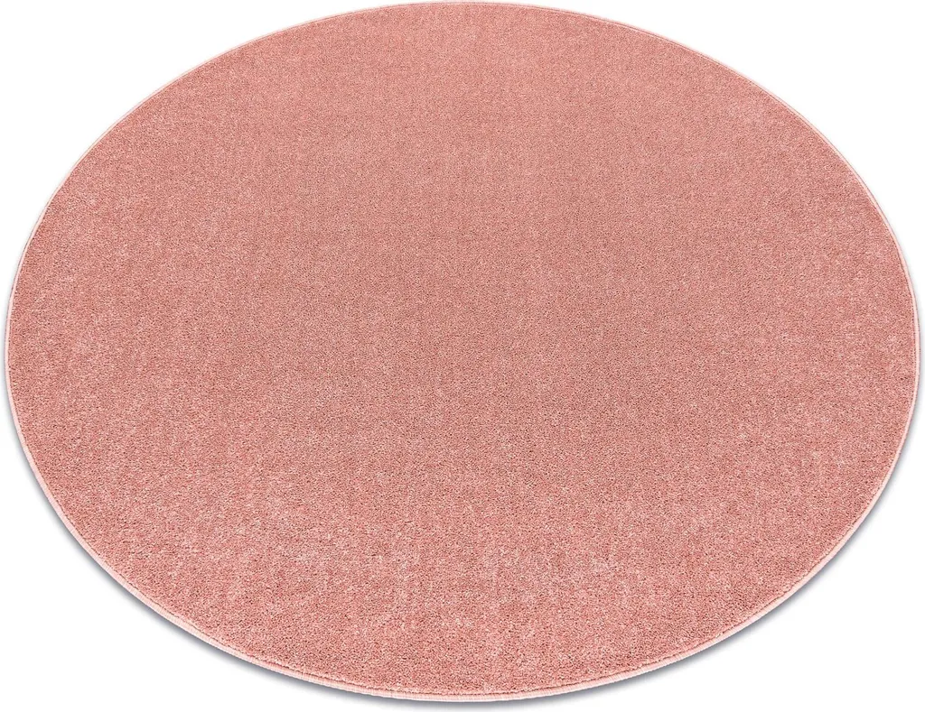 Tapis uni rose poudré ETON PLUS 150 cm en velours doux haute densité
