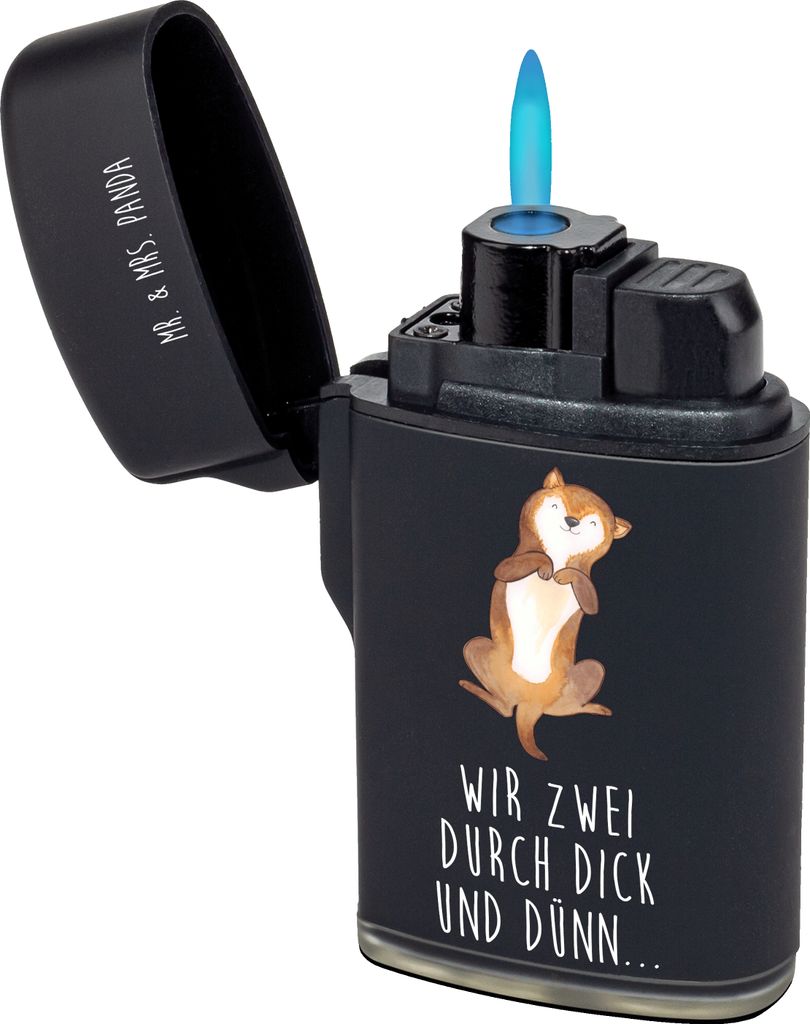 Mr. & Mrs. Panda Feuerzeug Hund Streicheln - Schwarz - Geschenk, Feuerzeuge, Süß, sturmfeuerzeug, Bauch, Sprüche, anzünder, Hundewelpe, zigaret...