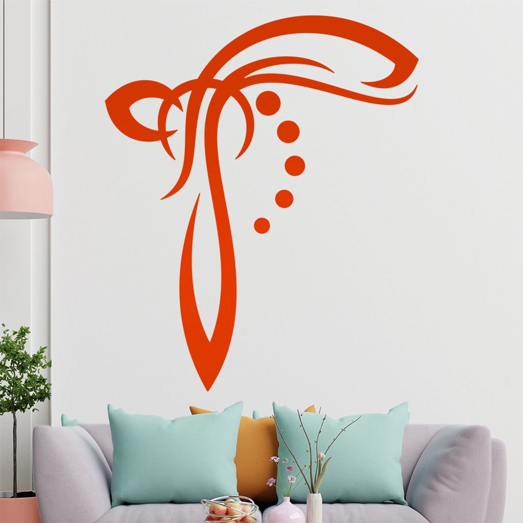 Blätter - Linien Punkte Wandtattoo in 6 Größen - Wandaufkleber Wall Sticker - Dekoration, Küche, Wohnzimmer, Schlafzimmer, Badezimmer