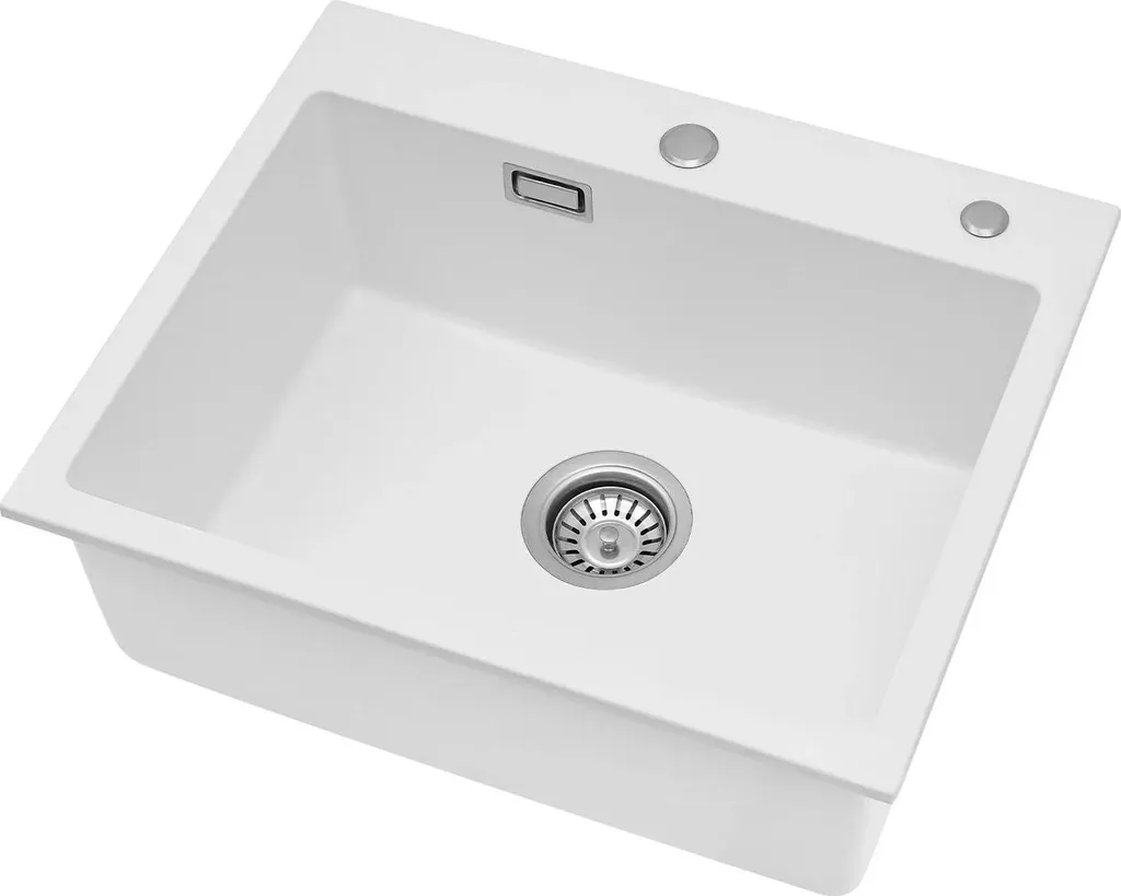 Évier de cuisine grande capacité en résine blanc pur design moderne