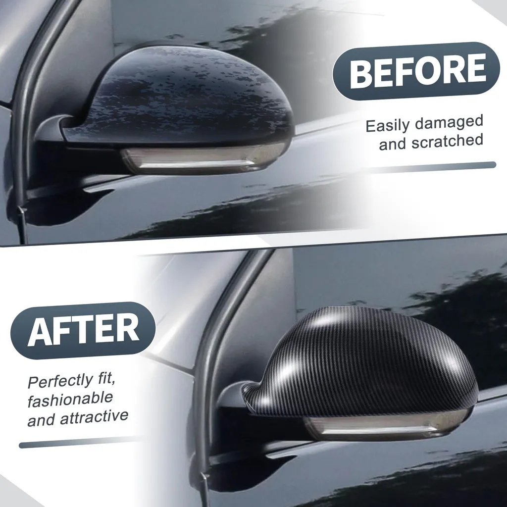 Couvercles rétroviseur Golf 5 Mk5 carbone noir de remplacement direct - 3