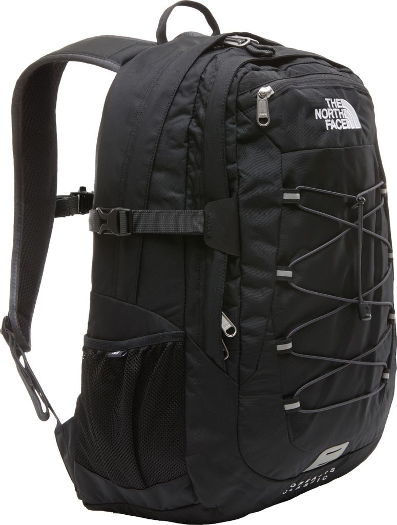 A black North Face Borealis Classic Rucksack is shown against a white background.