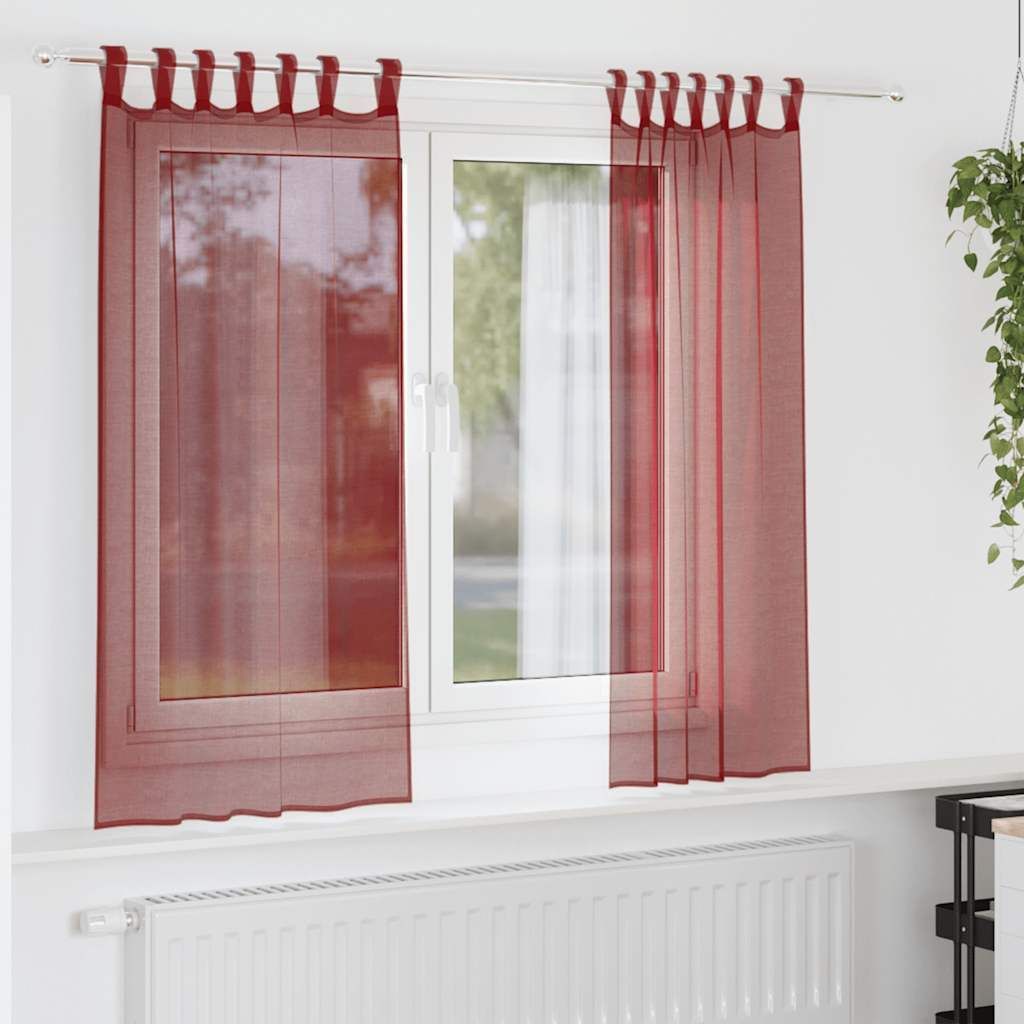 "2026 Promotion" Voile Vorhänge mit Stangentaschen 2 Stk. - Hohe Qualität - Weinrot - Gardinen & Vorhänge CC25464