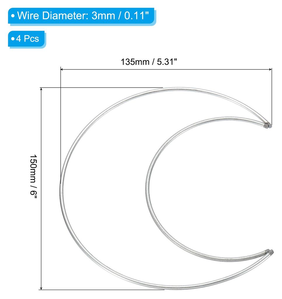 6-Zoll-Mond-Traumf?nger-Ringe, 4 Stš¹ck Metall-Weihnachts-Makramee-Kranz-Blumenring-Hoop fš¹r Zuhause Auto DIY Handwerk Hochzeit Wanddekoration...