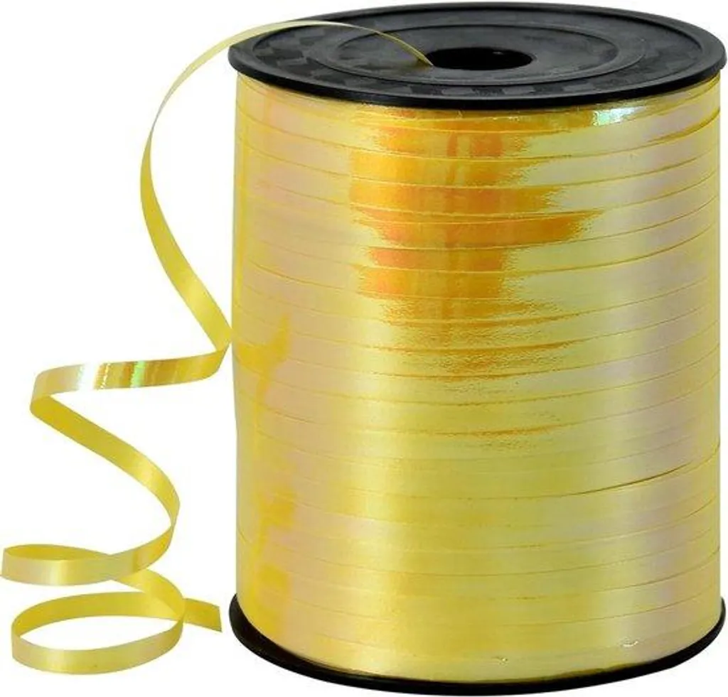 Ruban Jaune Effet Miroir 5mm x 500m Haute Brillance pour Cadeaux