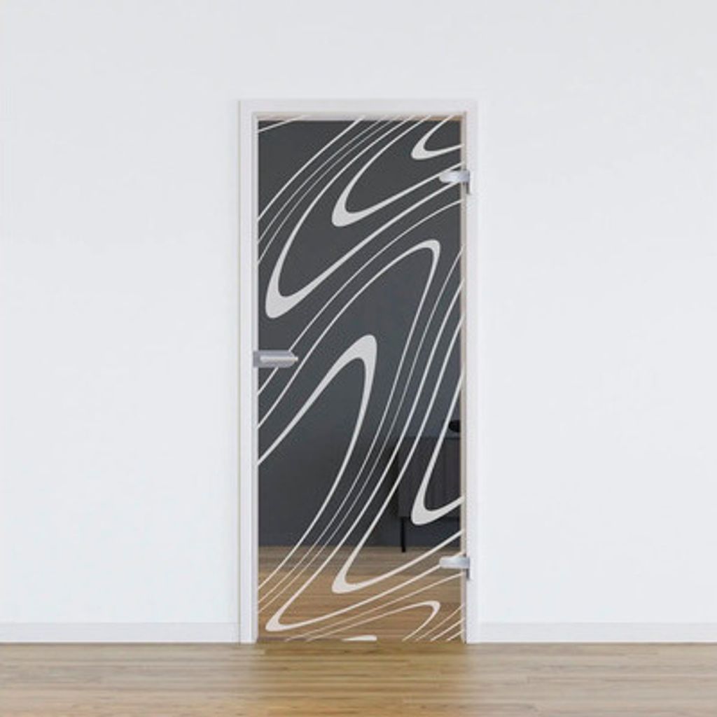 Pertura Glastür Komplettset Glera Water 01 834x2085x8 mm Rechts inkl. Studio Beschlag Edelstahl unverschließbar