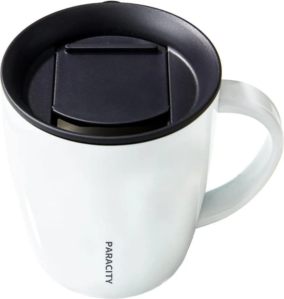 Travel Mug 350ml Acciaio Inox Bianco Perla - Tazza Termica Viaggio