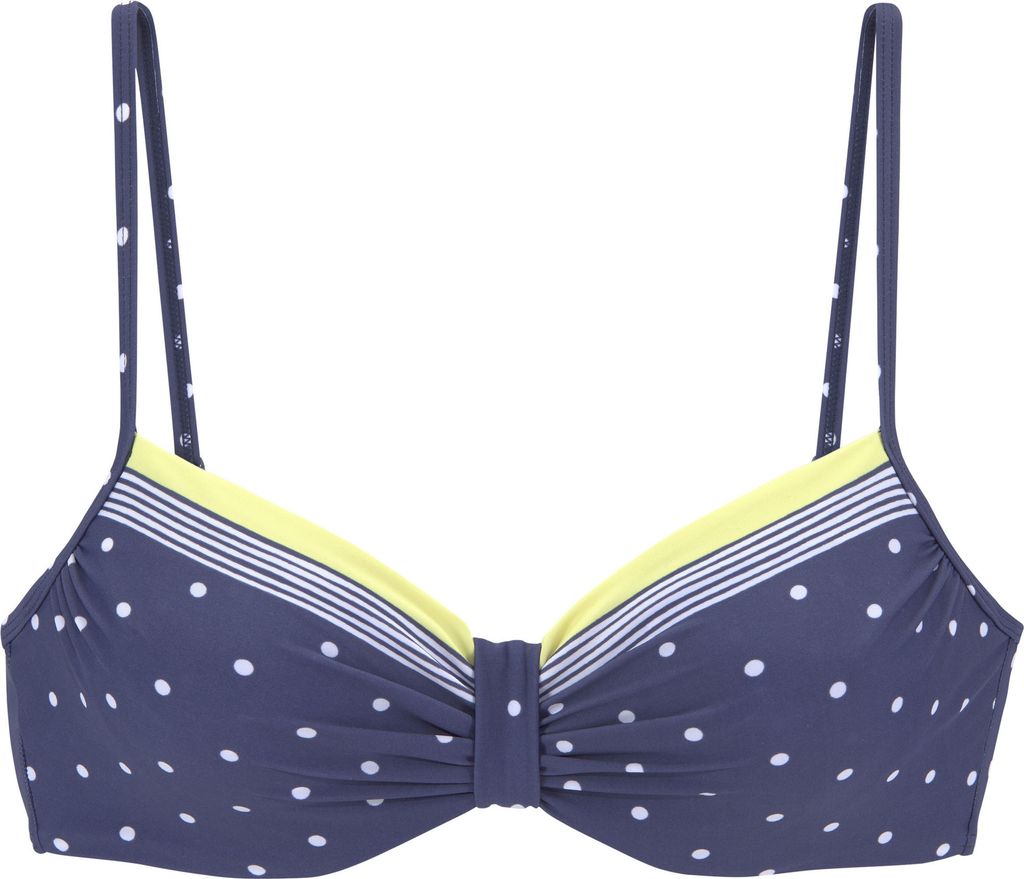 LASCANA Bügel-Bikini-Top blau-gelb-bedruckt Größe 44 Cup D