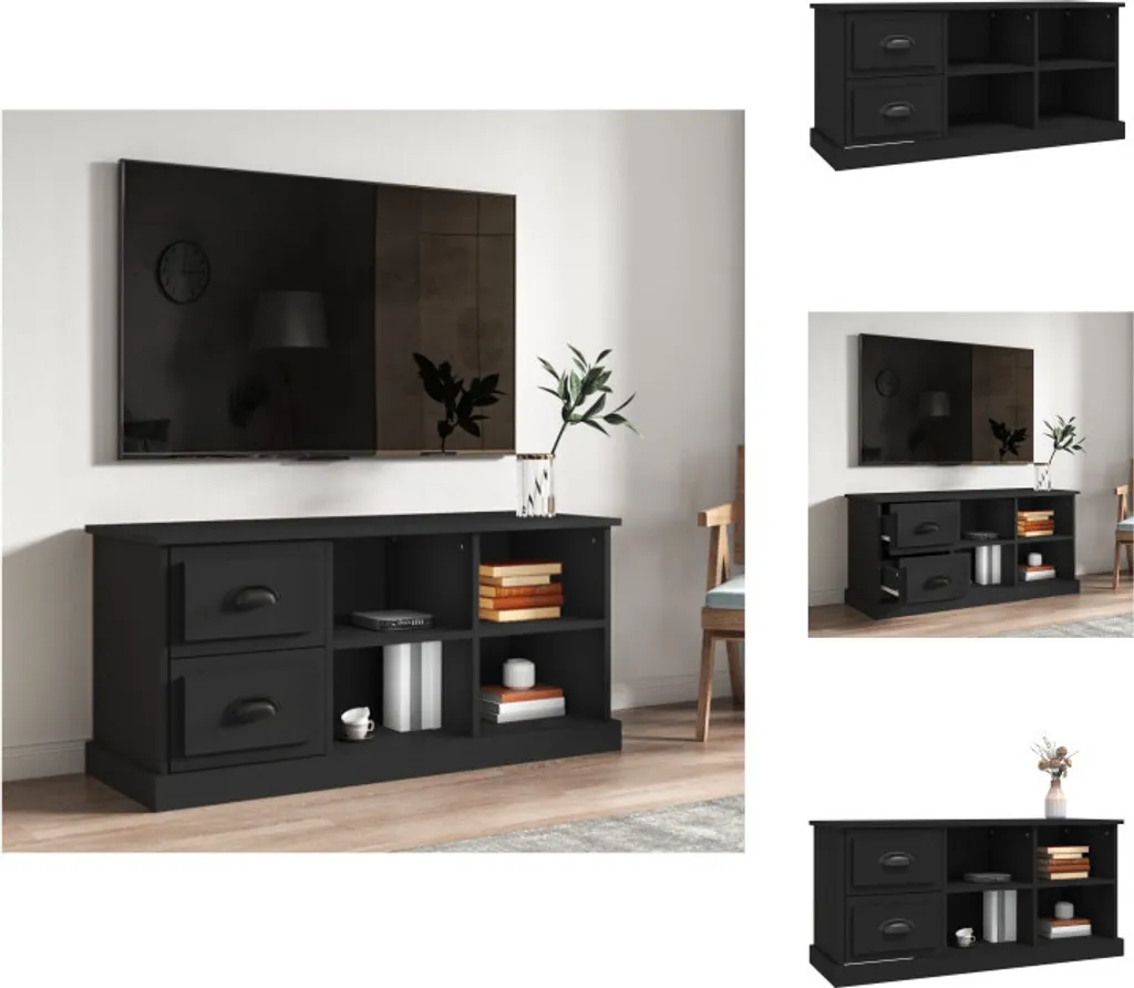 Meuble TV noir 102 cm : fini le désordre dans votre salon moderne