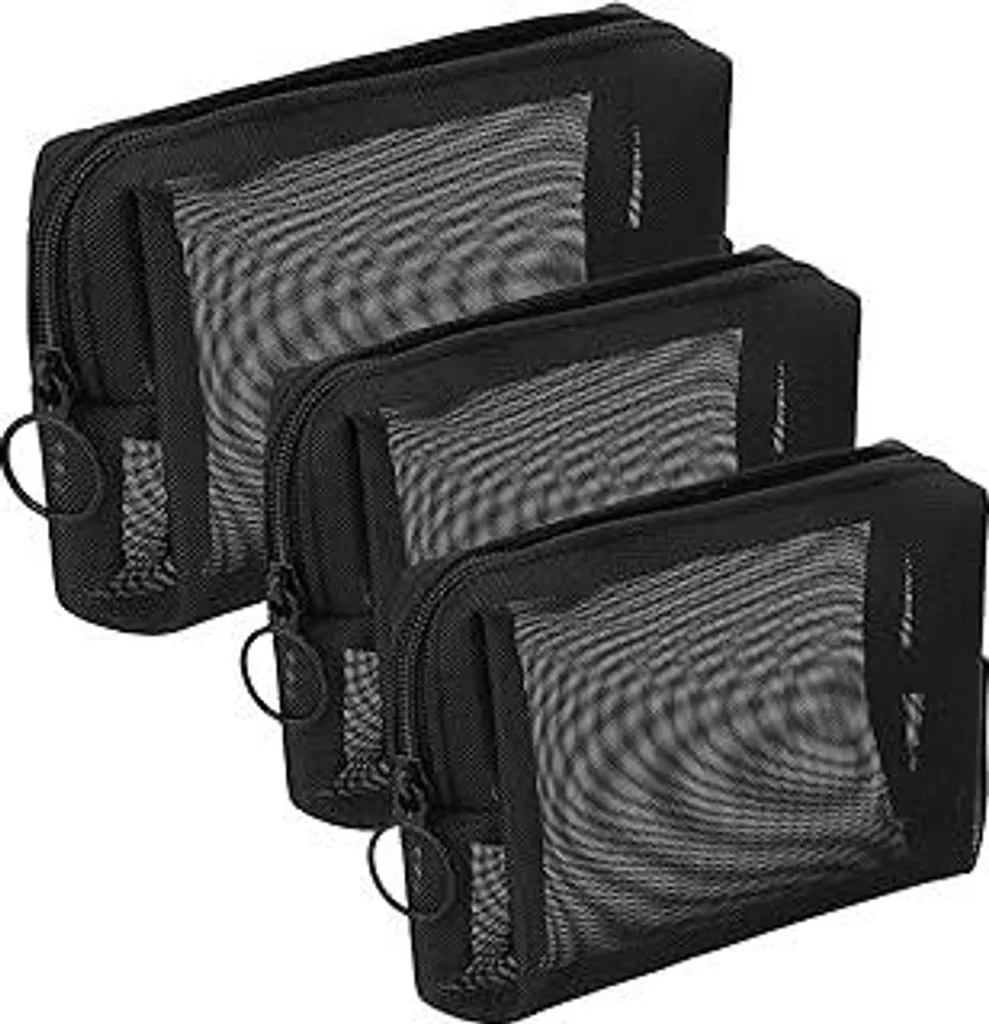 WLLHYF 3 Pezzi Piccola Borsa con Cerniera - Organizer Multiuso in Rete