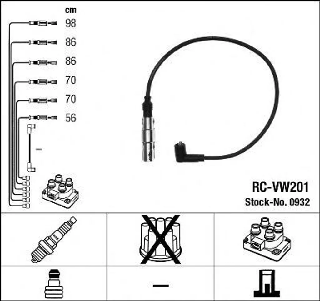 NGK 0966 Kit cavi accensione - SAF RICAMBI AUTO