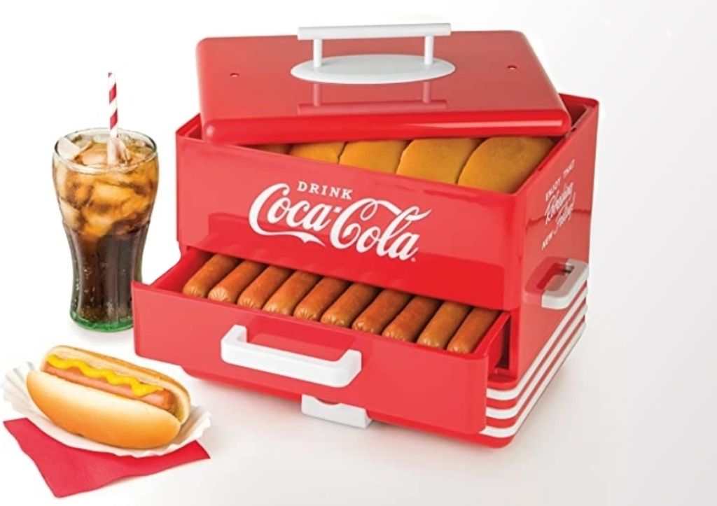 Salco SHD-80CC, calentador de salchichas a vapor, rojo, Imagen del producto 