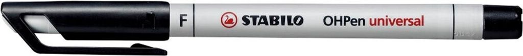 A black and white marker pen with branding.