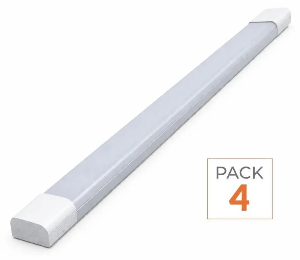 Réglette LED anti-humidité 120cm 36W IP65 Pack de 4 pour locaux humides