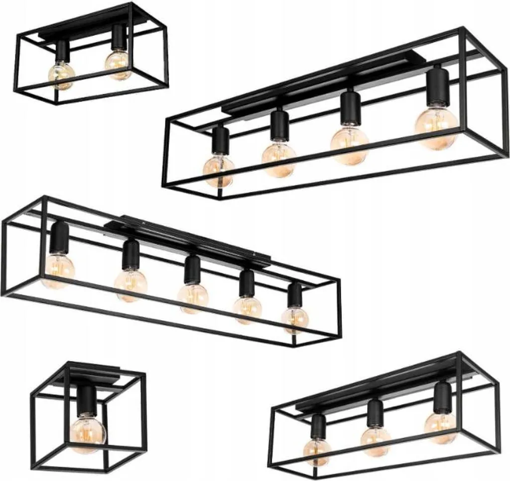 Lampada Sospensione Horus 2862/Z-B-3 Nera E27 Regolabile 3 Luci - 12