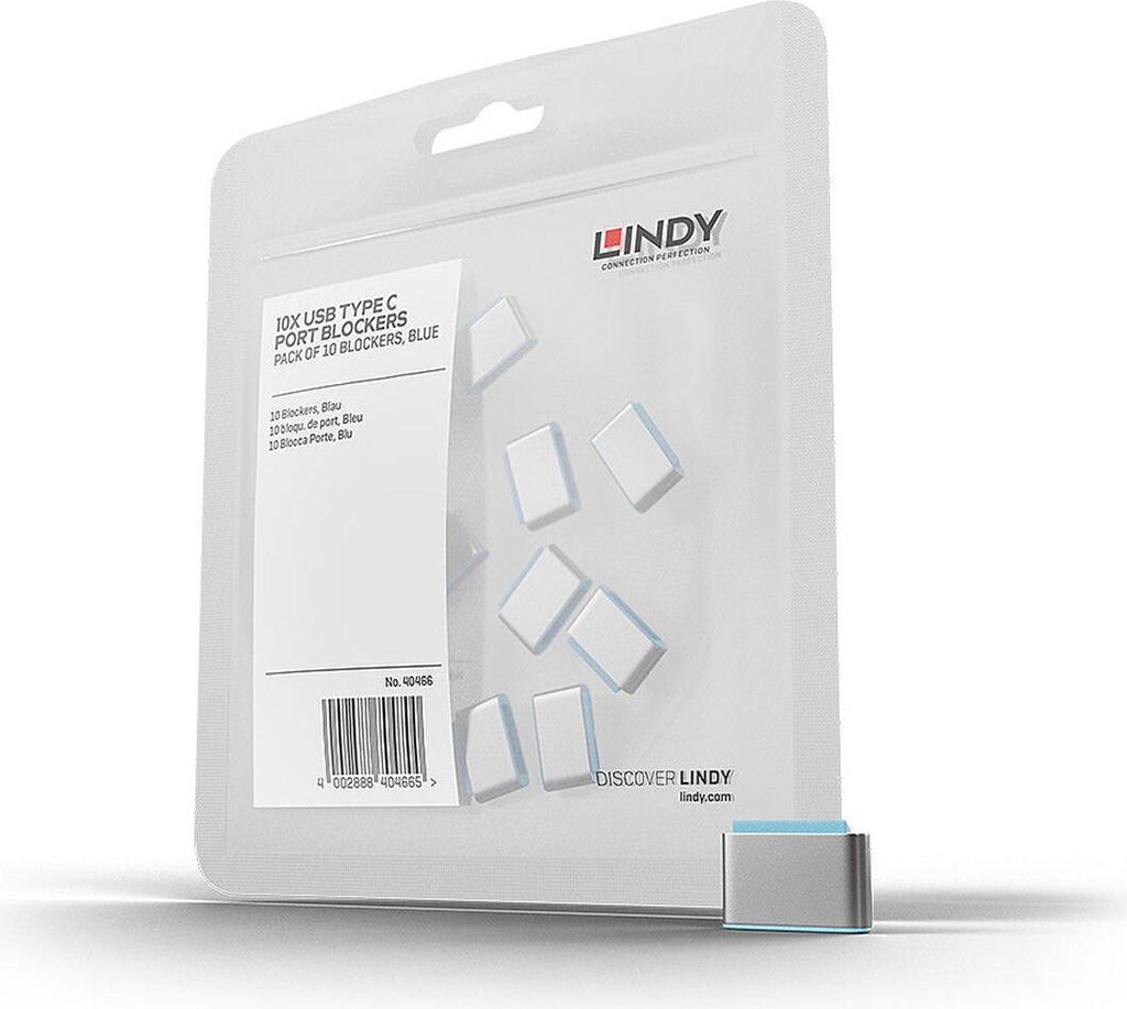 LINDY Blocco porta USB tipo C blu 10 pezzi Immagine del prodotto 