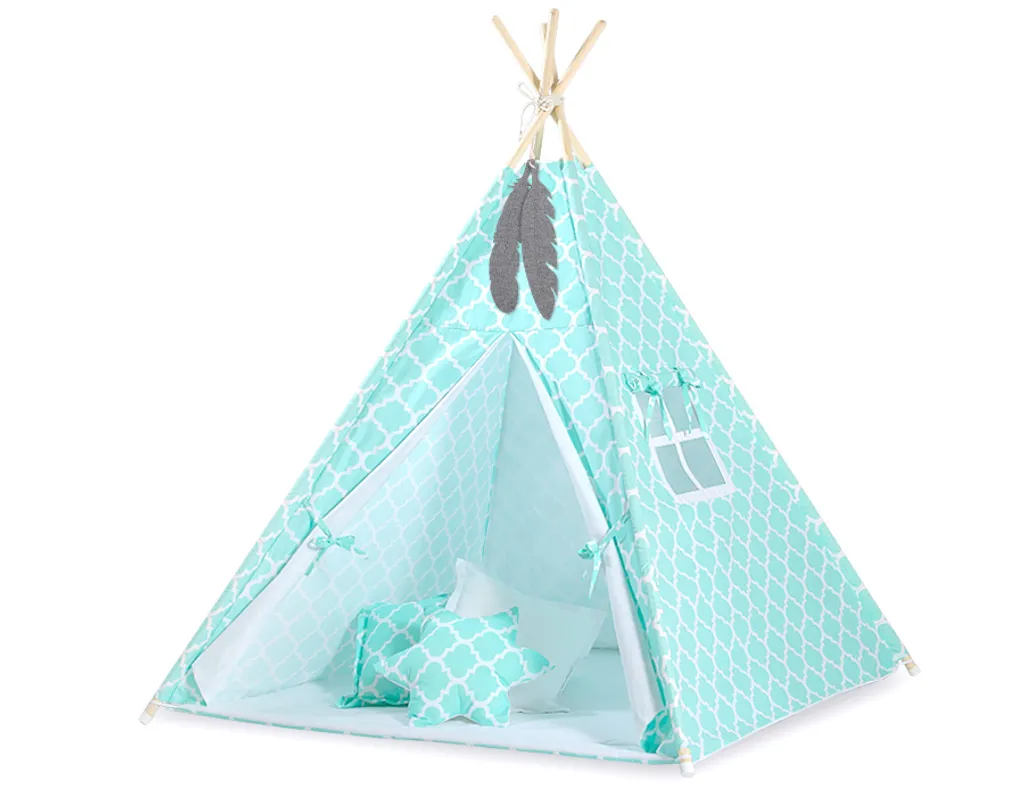 Tipi enfant vert menthe stable et décoratif : fini les cabanes fragiles