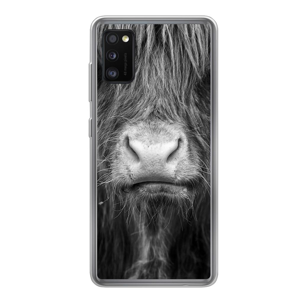 MuchoWow Handyhülle Schutzhülle Hülle für Samsung Galaxy A41 Schottischer Highlander - Haare - Tiere Silikon Softcase Handy Hülle - Mobiltel...