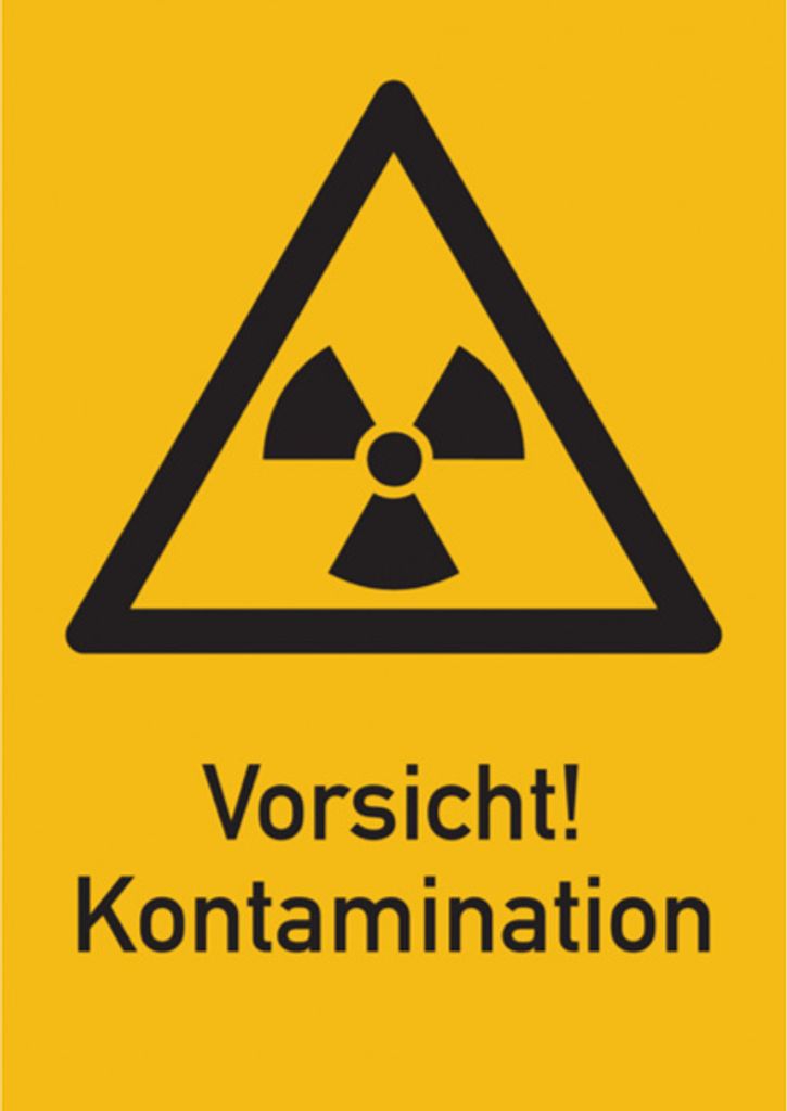 Dreifke Warnschild Strahlenschutz Vorsicht! Kontamination (WS 140) | Alu gep...