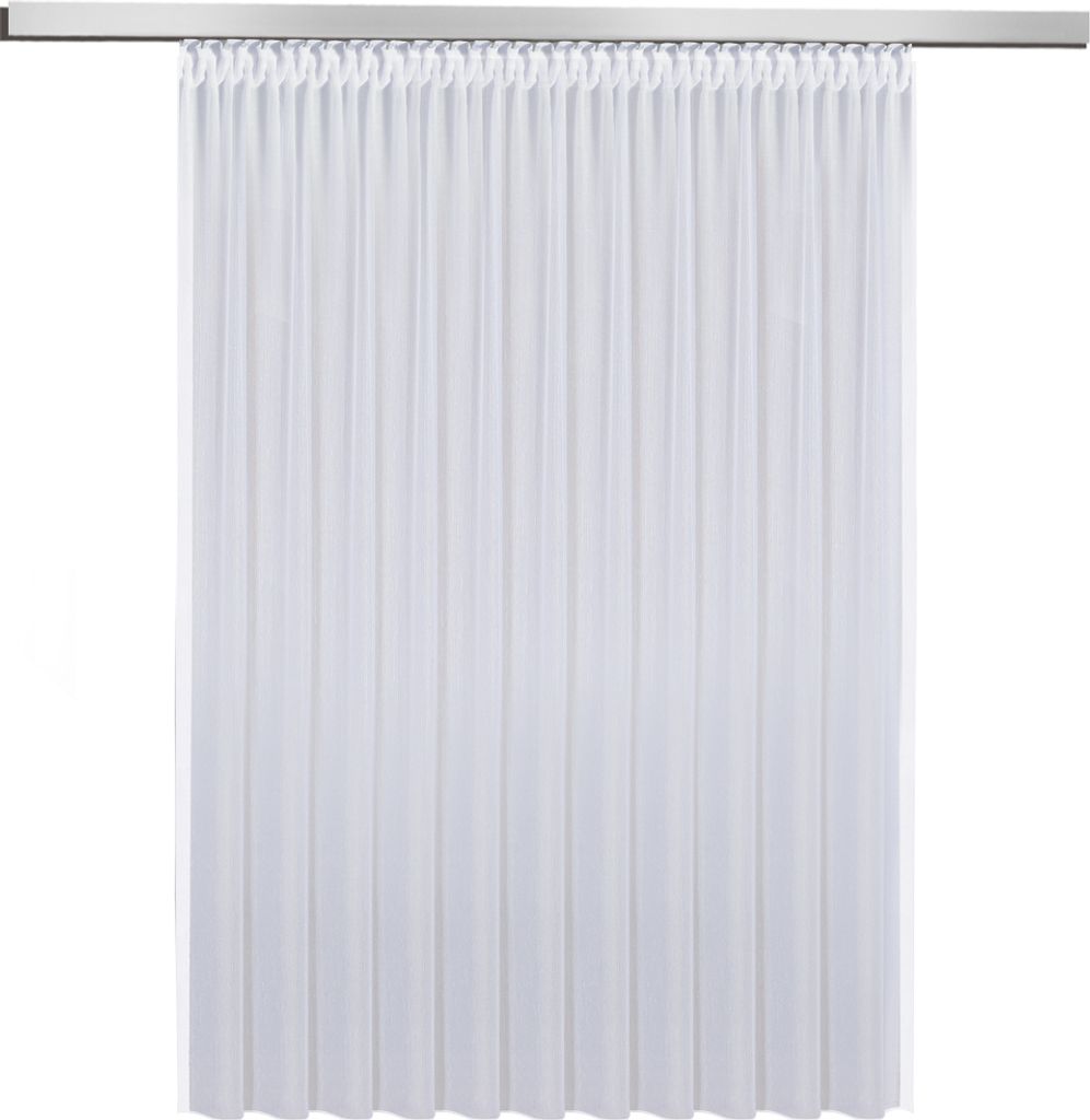 Gerster Store Marina mit Smokband, variabel B = 300 x H =150 cmHalbtransparent Effektvoile Uni weiß