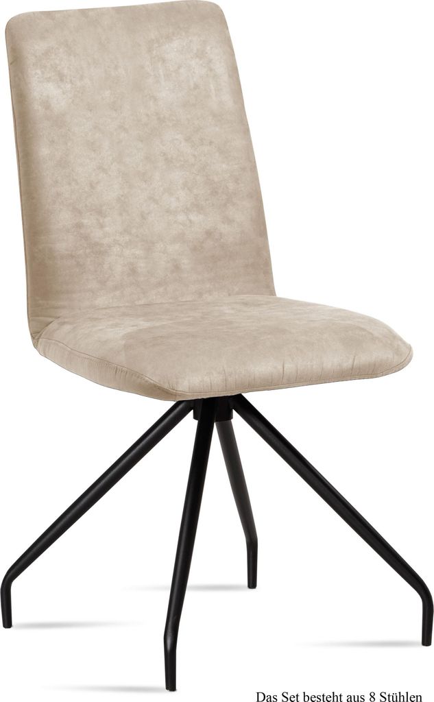 Esszimmerstuhl (8er-Set) Desiri 47x92x60 Schwarz/Natur