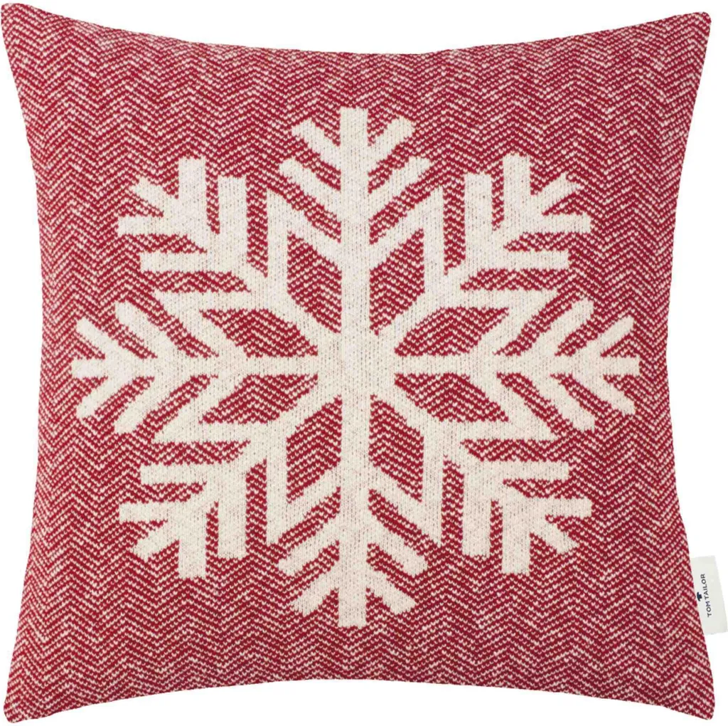 Copricuscino Regalo Tom Tailor 45x45 Fiocco di Neve Rosso