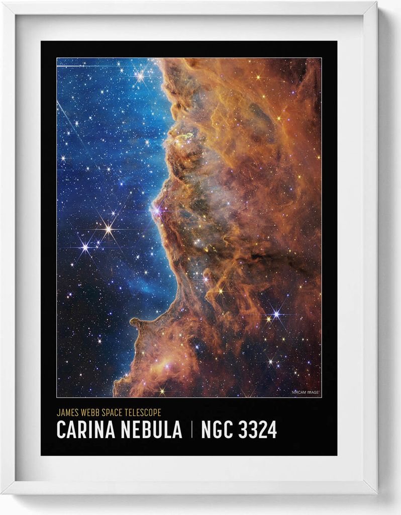 Weltraum-Themenposter NASA-Bilder– Wandbild mit Rahmen – Gerahmtes Bild – Wanddekoration – 60x80 cm – Weiß Rahmen