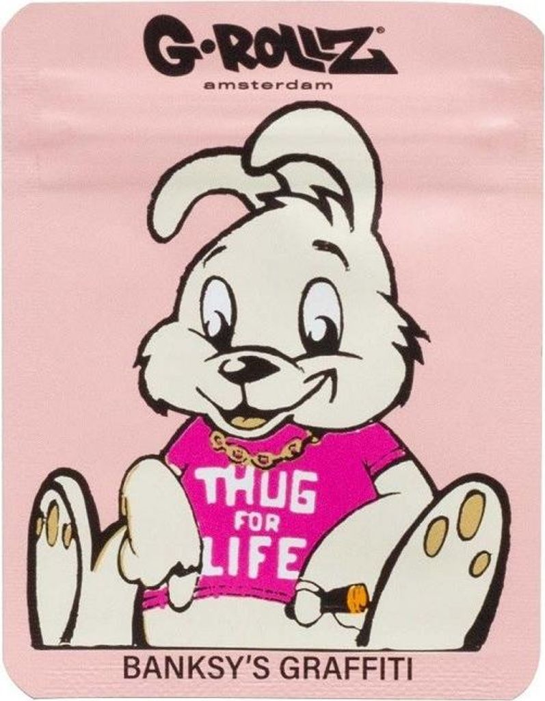 Banksy's Thug for Life, rosa, 65 x 85 mm, Druckverschlussbeutel