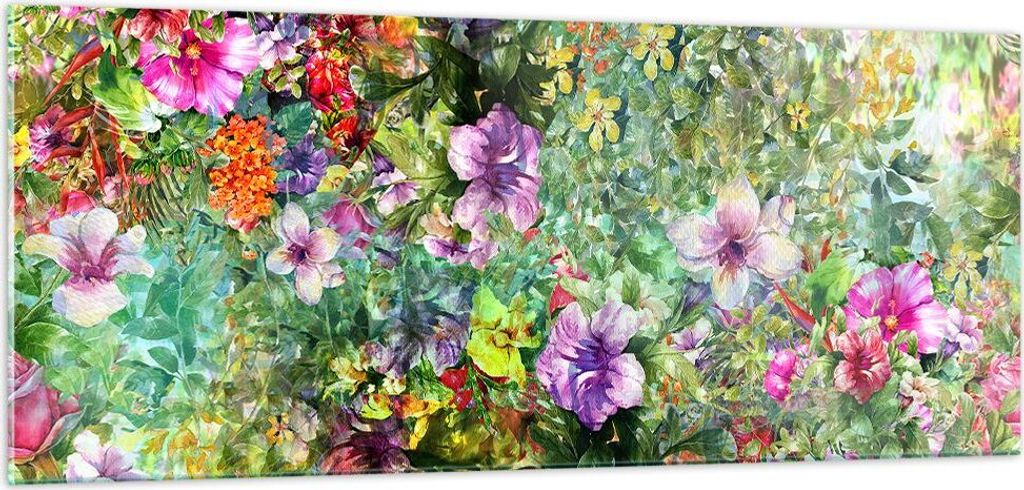 Bilder auf glas - blume sommer natur - 100x40cm - Glasbilder - Wandbilder - Kunstdruck - zum Aufhängen bereit - Wanddekoration aus Glas - Glas Bil...