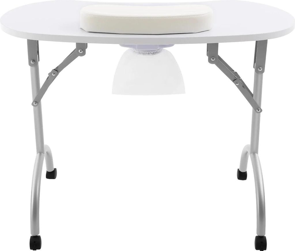 Manikürtisch - Nageltisch/Nagelstation - 5,5 W - 220–240 V - Traglast 30 kg - Arbeitsfläche 90×40 cm - Montage Erforderlich - Elfenbein