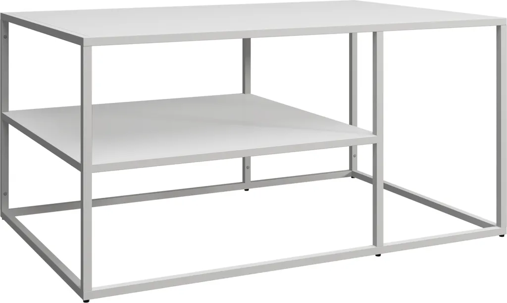 Table basse Solund en acier blanc 90x60x45 cm - Design scandinave épuré